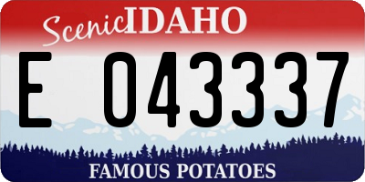 ID license plate E043337