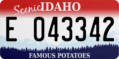 ID license plate E043342
