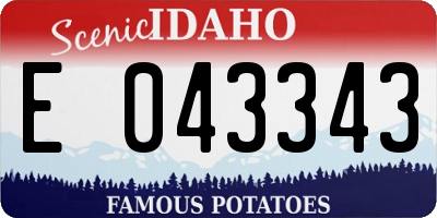 ID license plate E043343