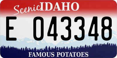 ID license plate E043348