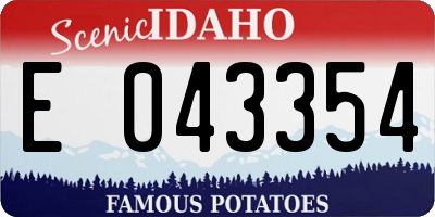 ID license plate E043354