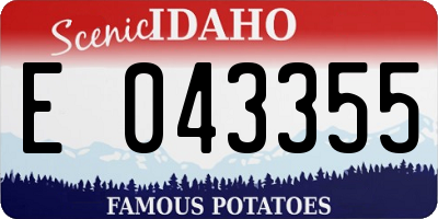 ID license plate E043355