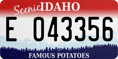 ID license plate E043356