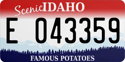 ID license plate E043359