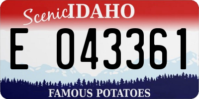 ID license plate E043361