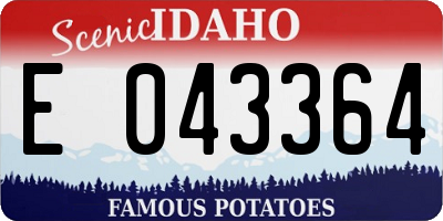 ID license plate E043364