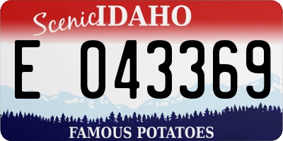 ID license plate E043369