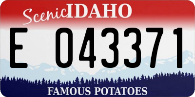 ID license plate E043371