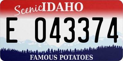 ID license plate E043374