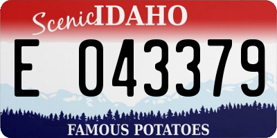 ID license plate E043379