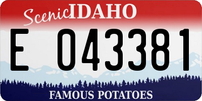 ID license plate E043381