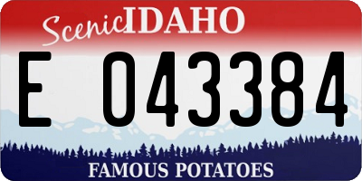 ID license plate E043384