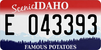 ID license plate E043393