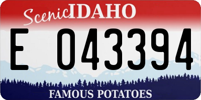 ID license plate E043394
