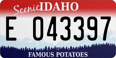 ID license plate E043397