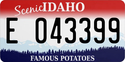 ID license plate E043399