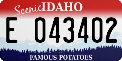 ID license plate E043402