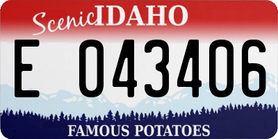 ID license plate E043406