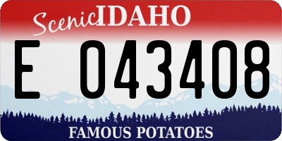 ID license plate E043408