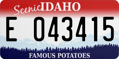 ID license plate E043415