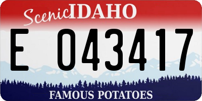 ID license plate E043417