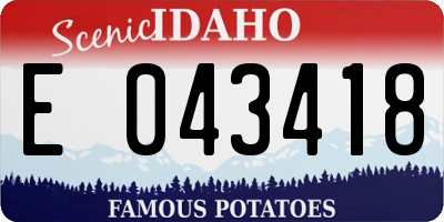 ID license plate E043418