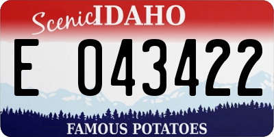 ID license plate E043422