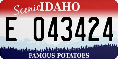 ID license plate E043424