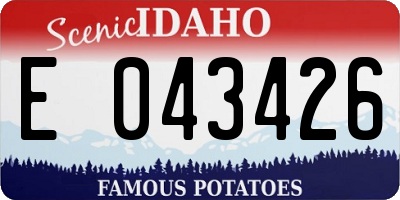 ID license plate E043426