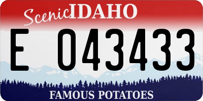 ID license plate E043433