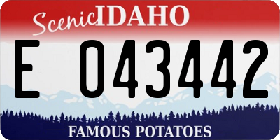 ID license plate E043442