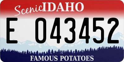 ID license plate E043452