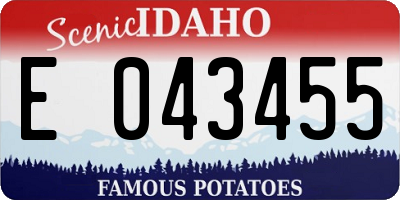 ID license plate E043455
