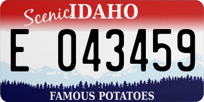 ID license plate E043459