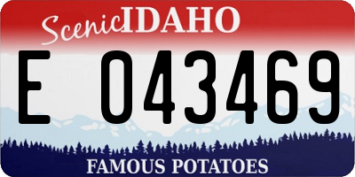 ID license plate E043469
