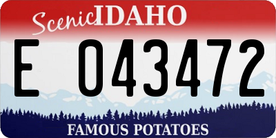 ID license plate E043472