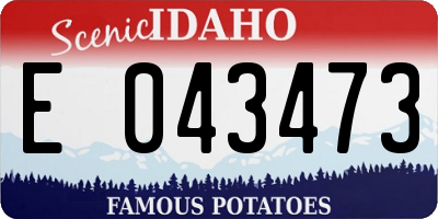 ID license plate E043473