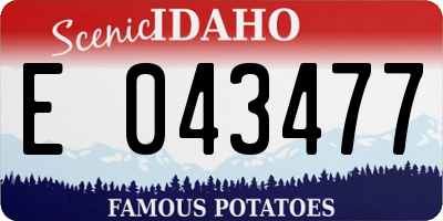 ID license plate E043477