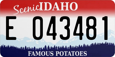 ID license plate E043481