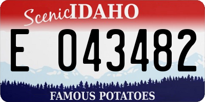 ID license plate E043482