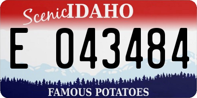 ID license plate E043484