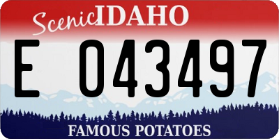 ID license plate E043497