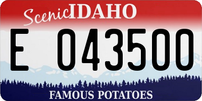 ID license plate E043500