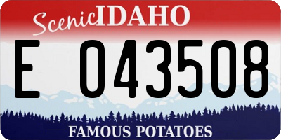 ID license plate E043508