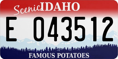 ID license plate E043512