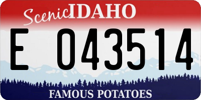 ID license plate E043514