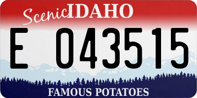ID license plate E043515
