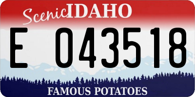 ID license plate E043518