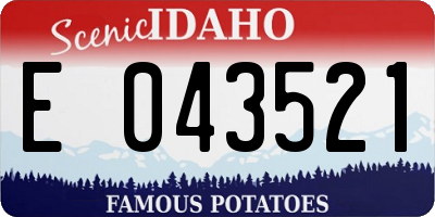 ID license plate E043521