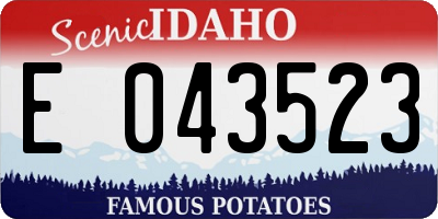 ID license plate E043523